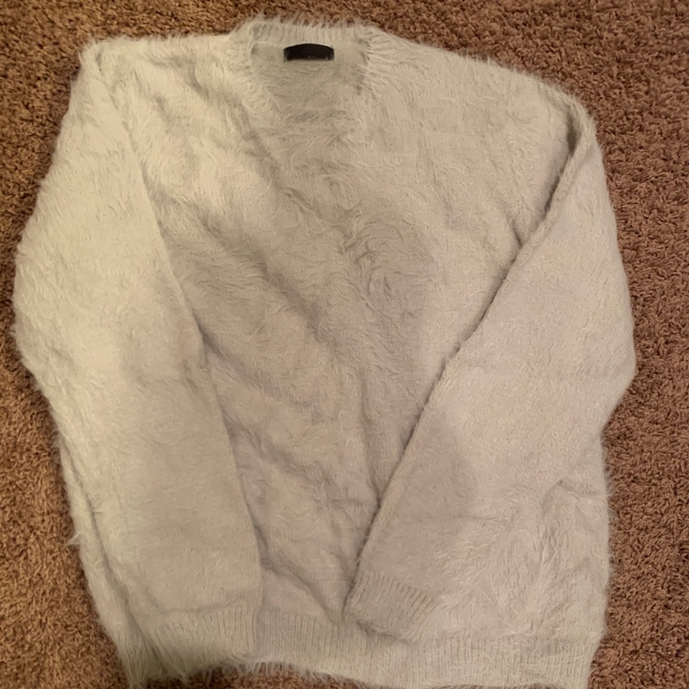Comb hair faux fur sweater